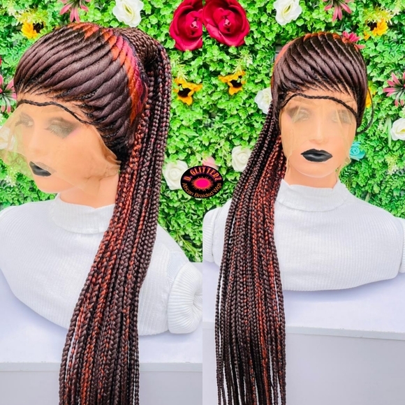 HANDMADETISSUE PONYTAIL BRAIDED WIG ON 360 LACE CLOSURE
